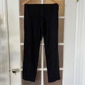 Black elastic waist straight leg pants